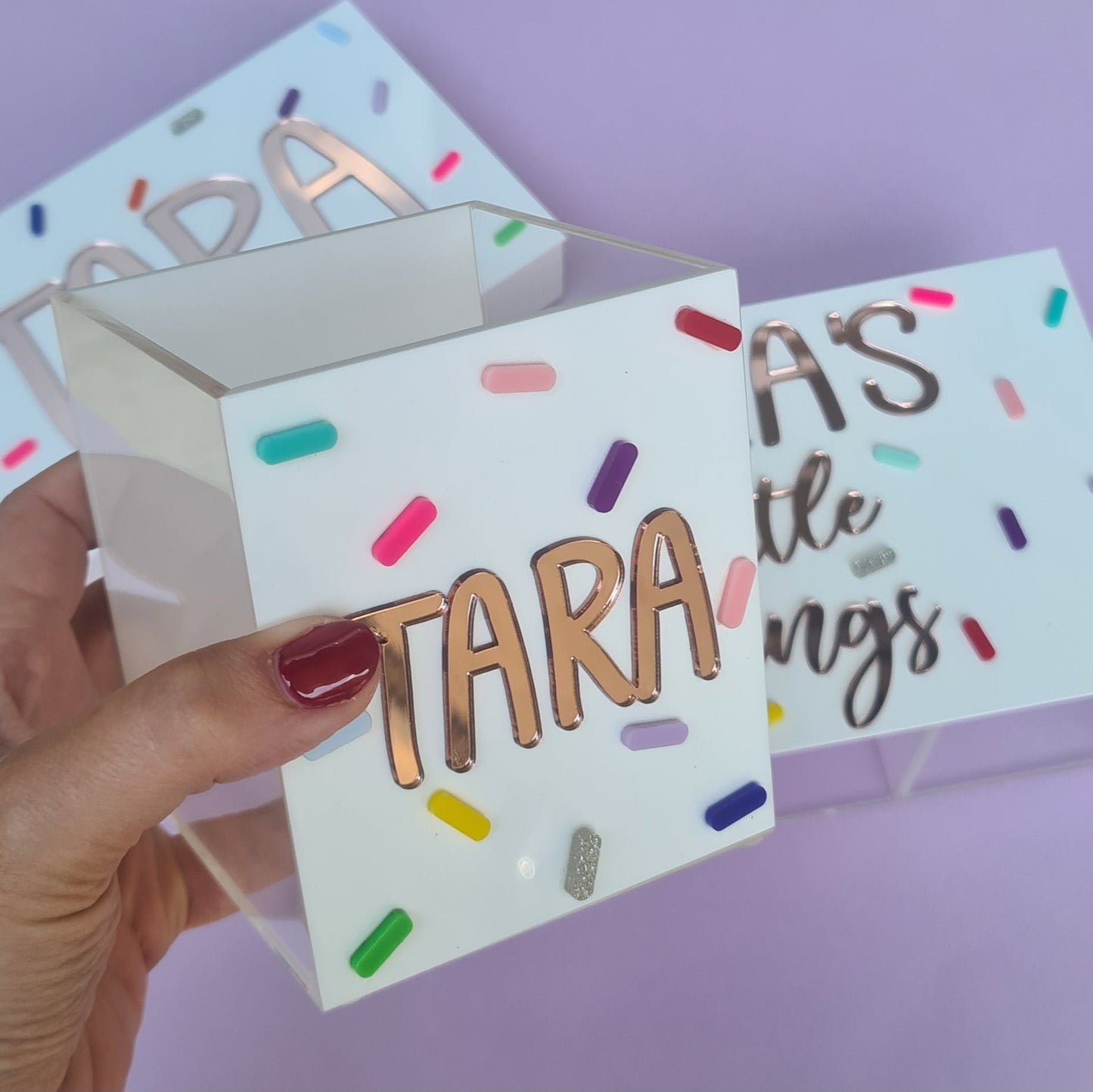 Personalized Acrylic Set – Jewelry Box, Accessory Box and Pen Holder