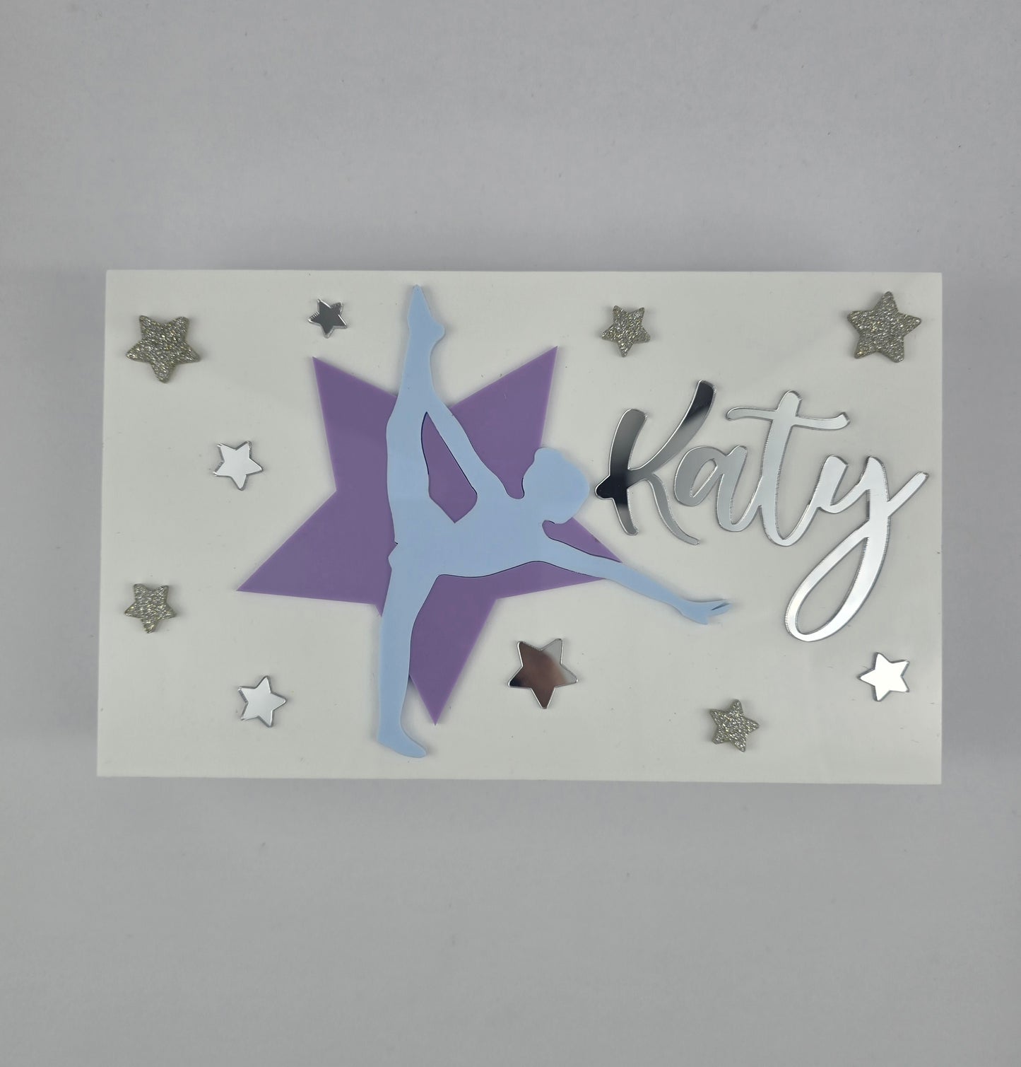 Personalized Plexiglass Jewelry and Accessory Box – Gymnast Theme