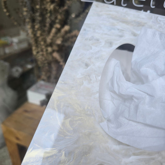 Marble-Top Transparent Plexiglass Tissue Box