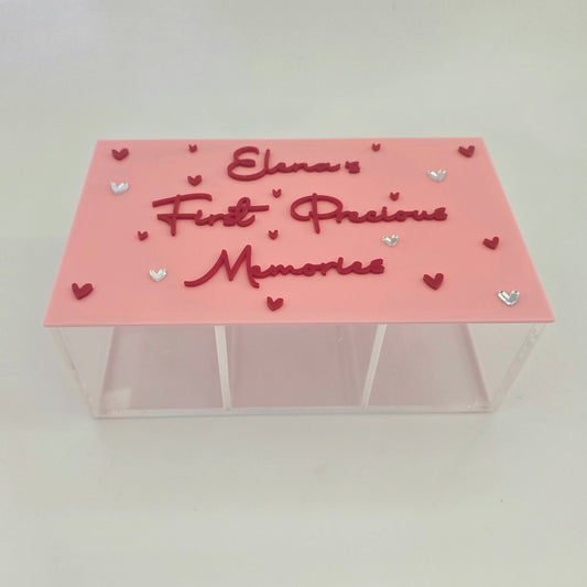 Personalized Plexiglass Accessory Box – First Precious Memories