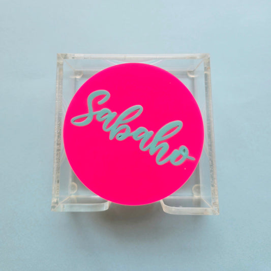 Colorful “Sabaho” Coaster Set with Box