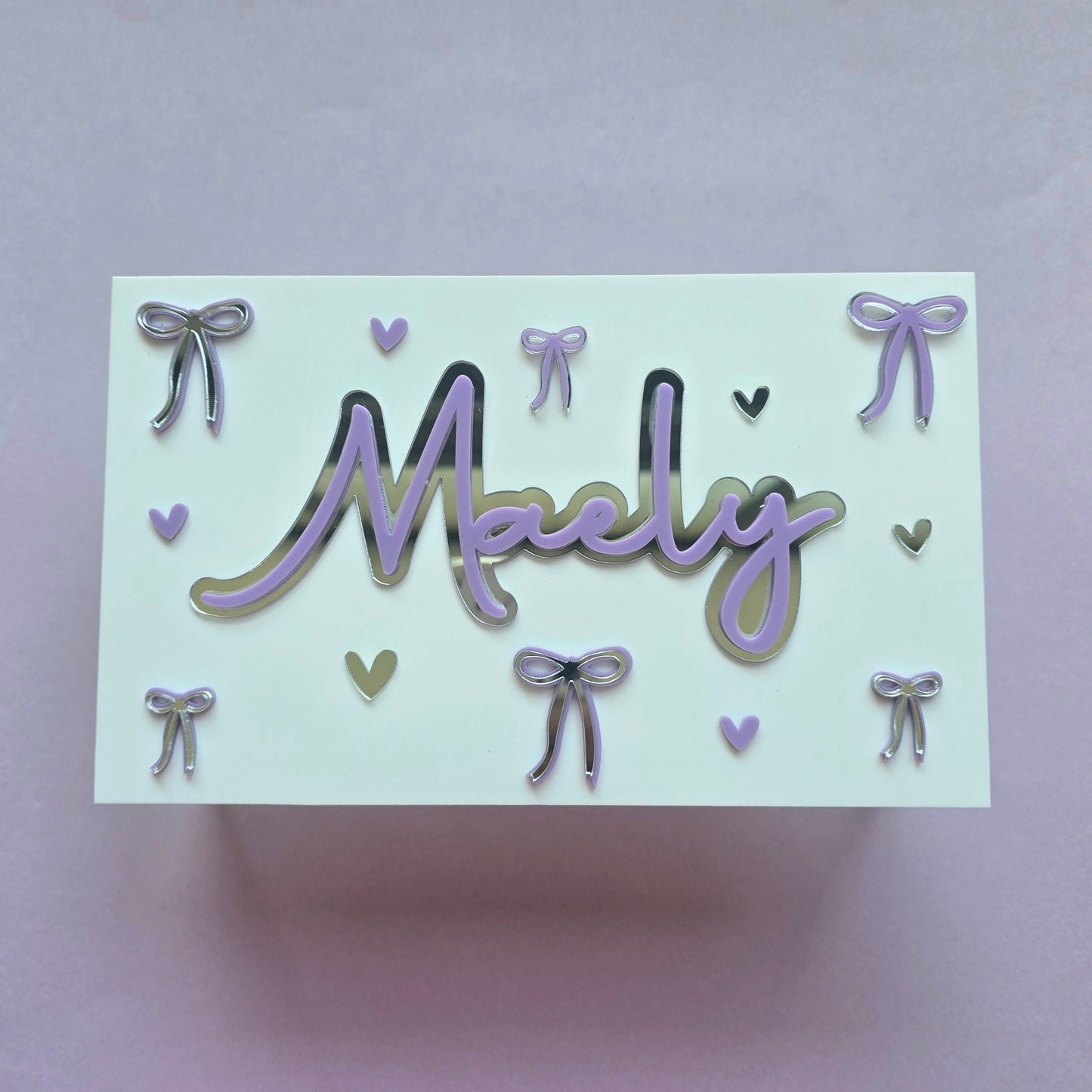 Personalized Bow-Themed Keepsake Box