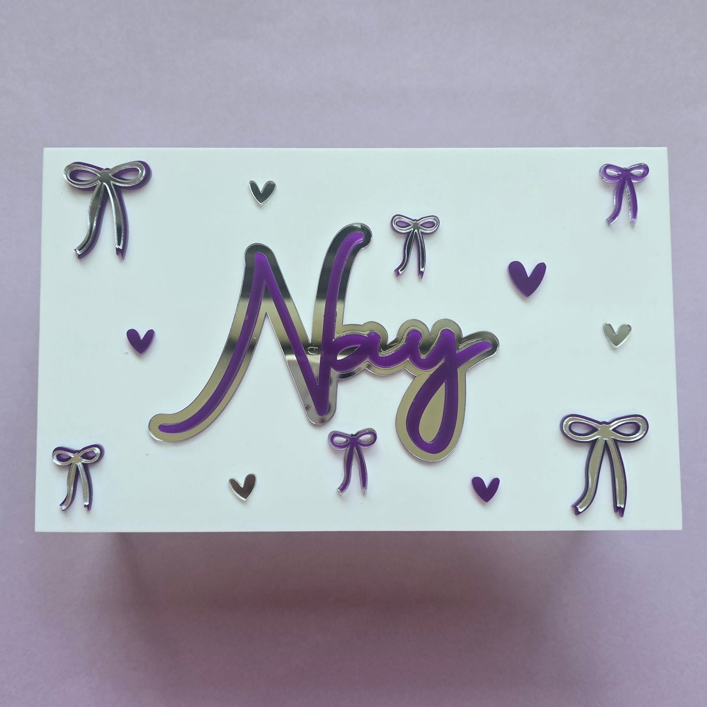 Personalized Bow-Themed Keepsake Box