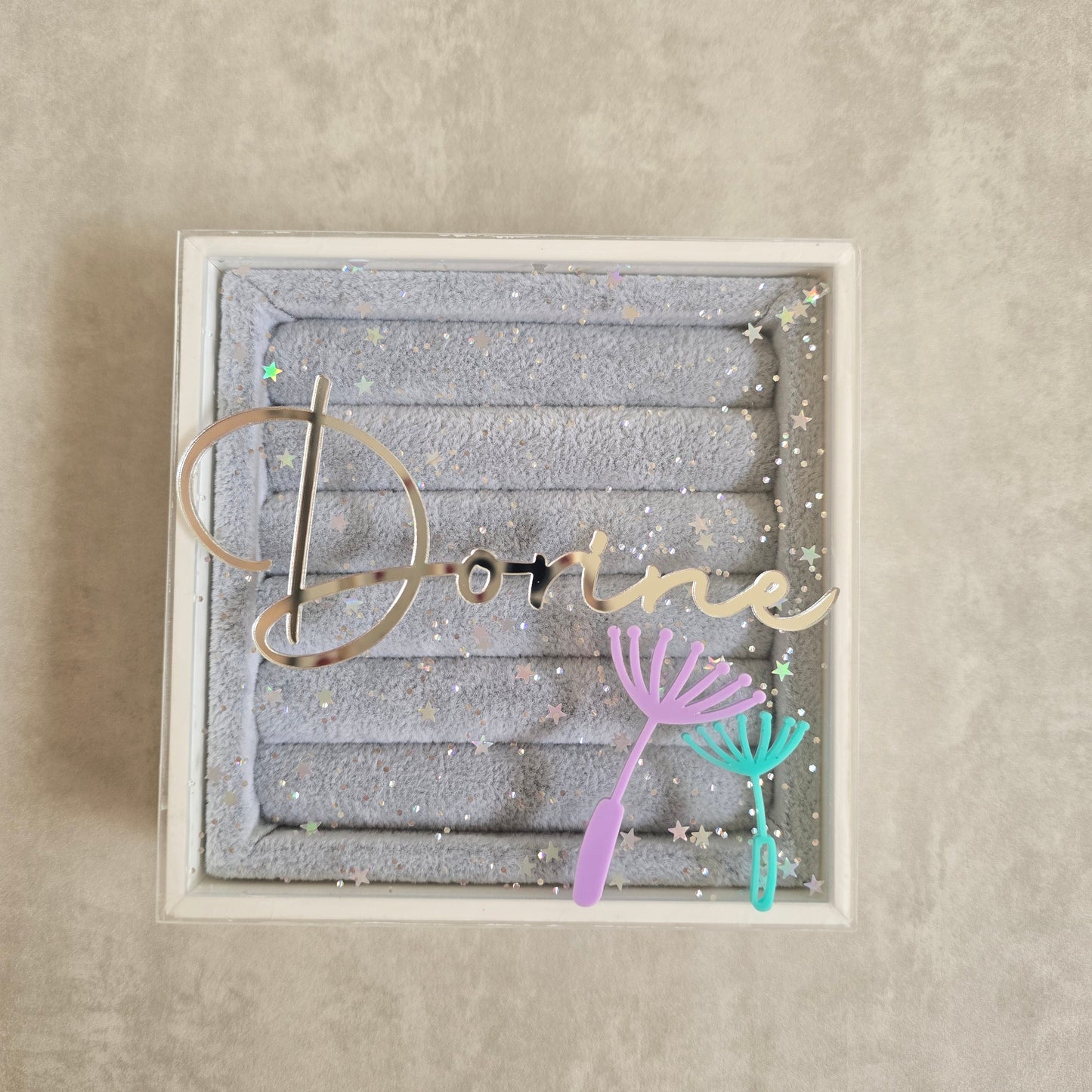 Personalized Jewelry Box with Velvet Ring Holder