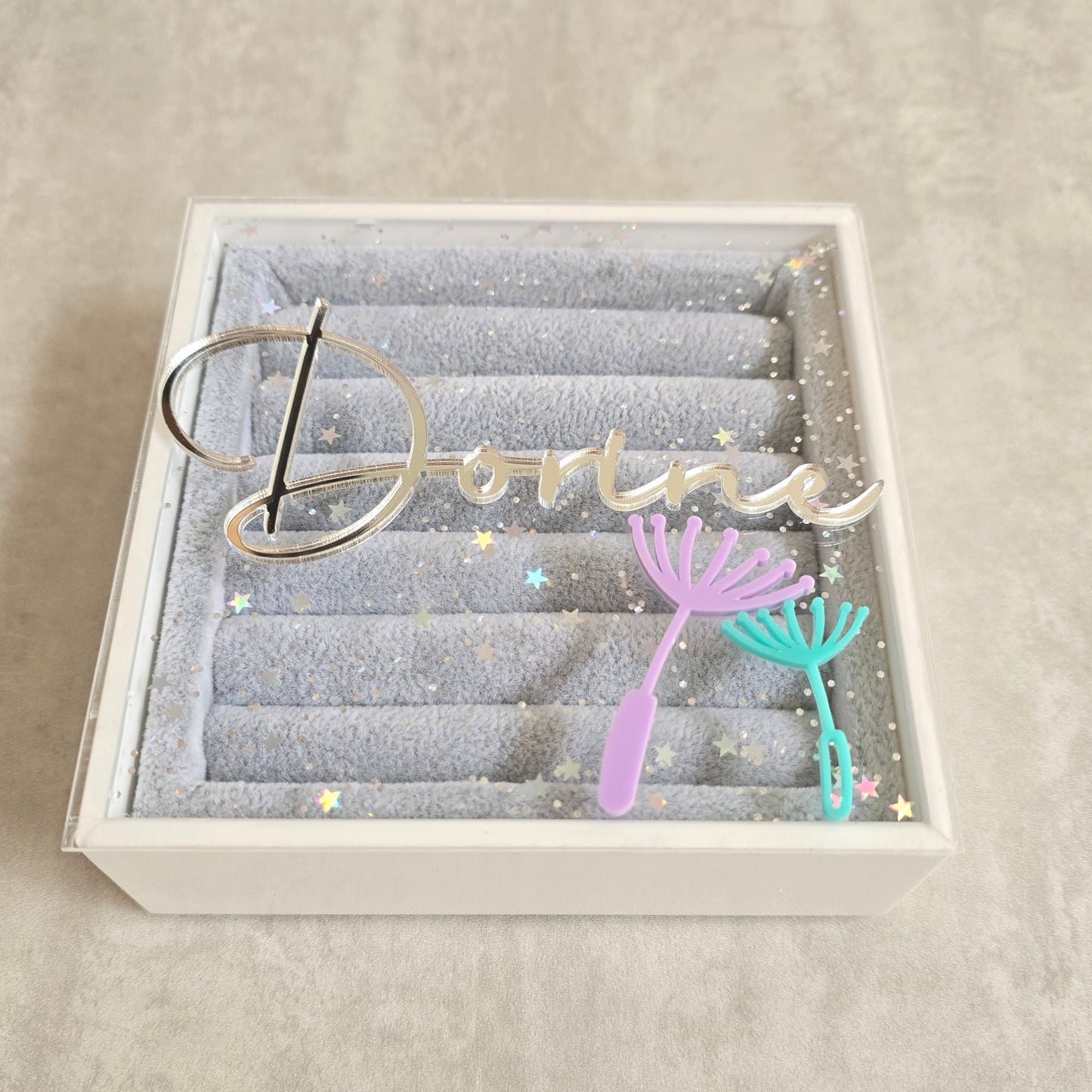 Personalized Jewelry Box with Velvet Ring Holder