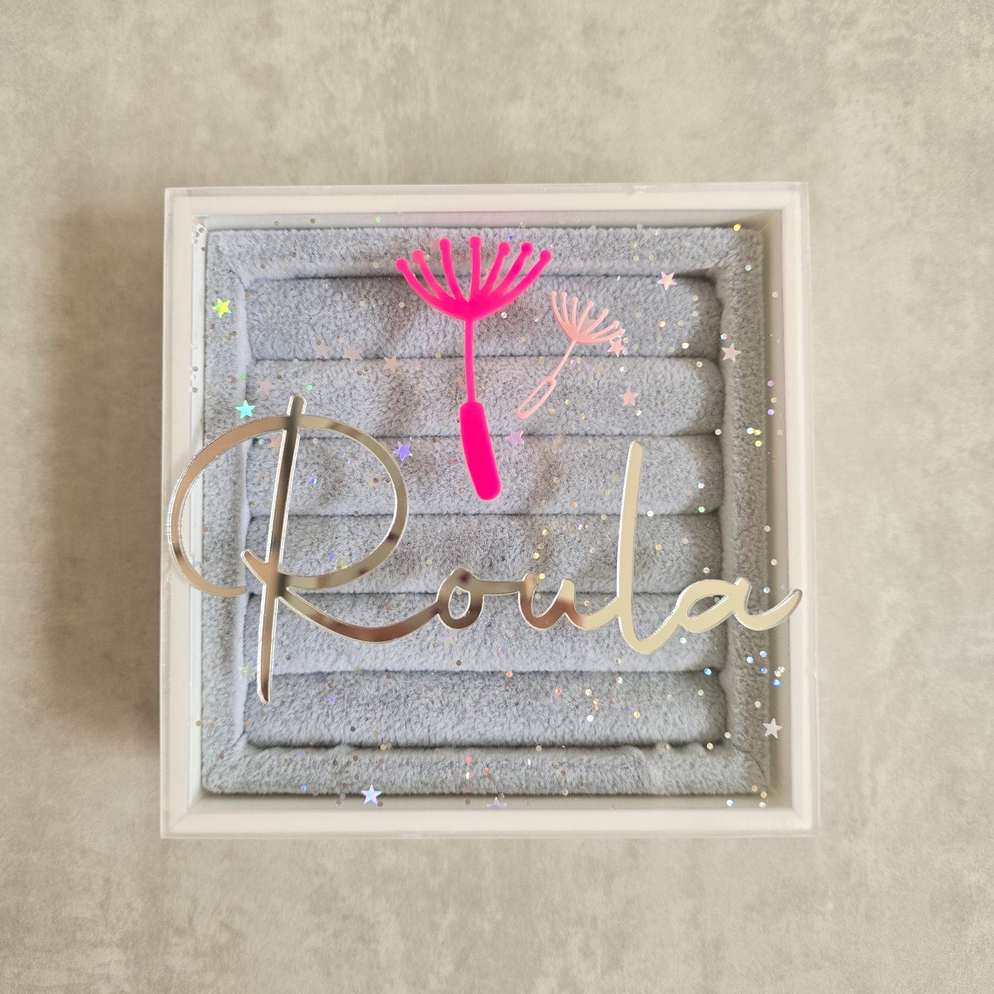 Personalized Jewelry Box with Velvet Ring Holder