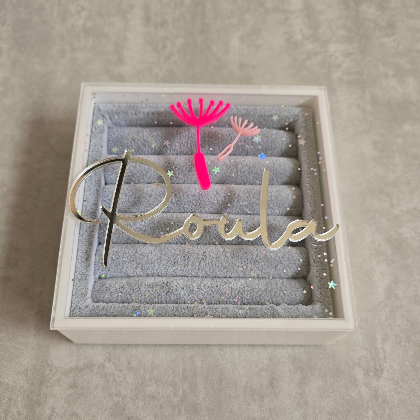 Personalized Jewelry Box with Velvet Ring Holder