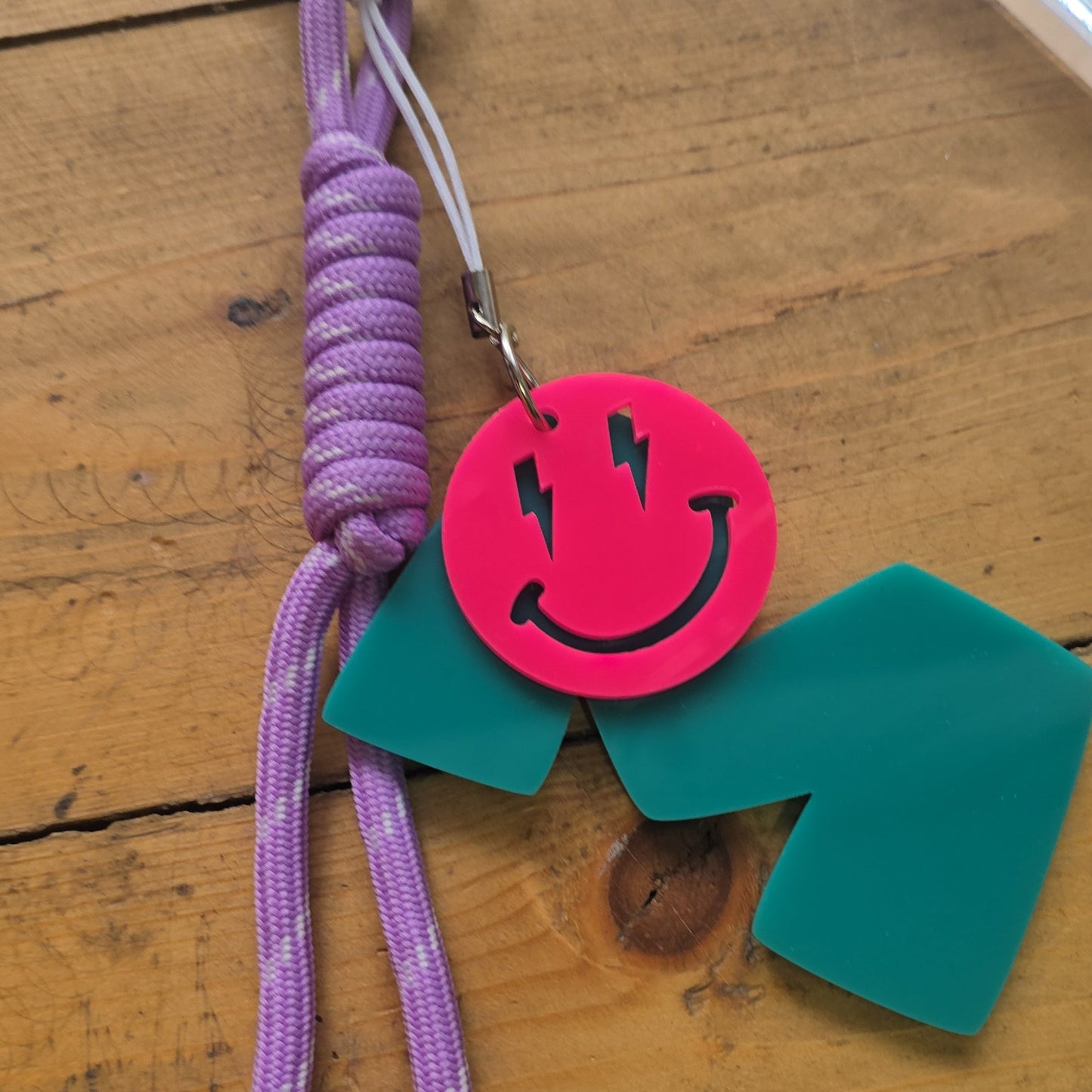 Personalized Initial Rope Keychain – Custom Acrylic Bag Charm