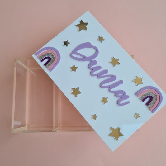 Rainbow & Stars Personalized Keepsake Box