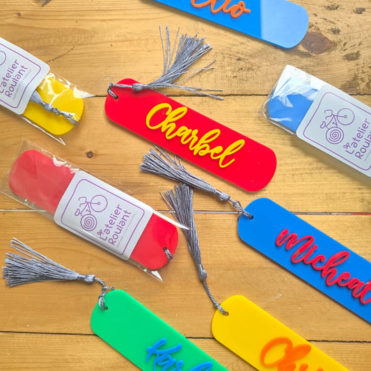 Personalized Acrylic Bookmarks – Custom Names and Colors