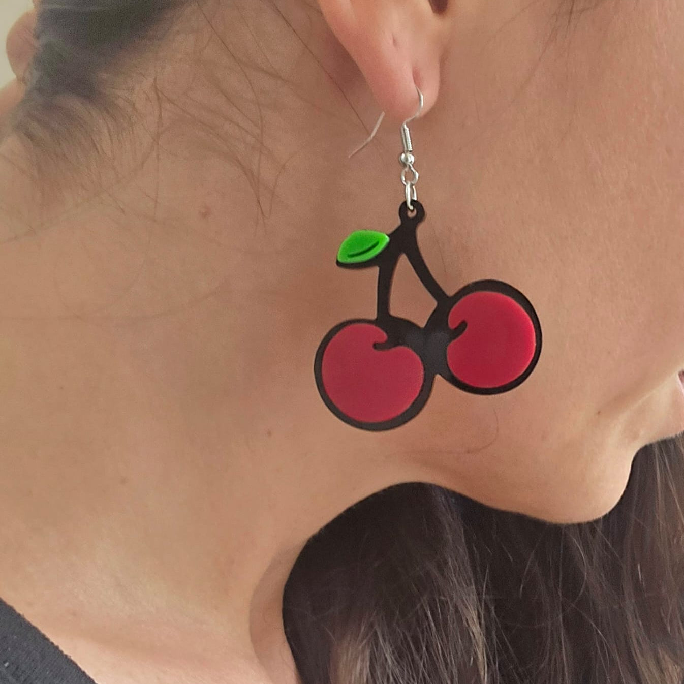 Cherry Acrylic Earrings – Fun Statement Earrings