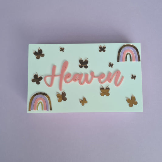 Personalized  Rainbows & Butterflies themed Box