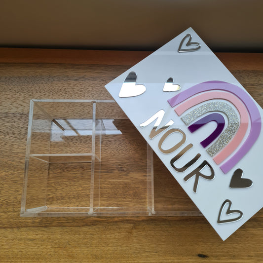 Rainbow & Hearts Personalized Keepsake Box