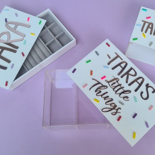 Personalized Acrylic Set – Jewelry Box, Accessory Box and Pen Holder