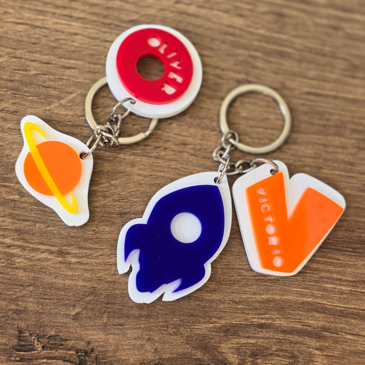 Personalized Initial Keychain with Custom Motif
