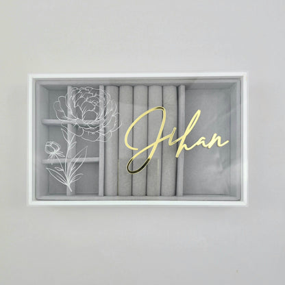 Floral Personalized Jewelry Box – Timeless Elegance for Your Collection