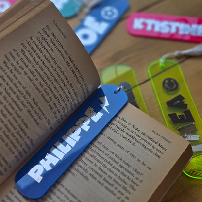 Personalized Acrylic Bookmarks – Custom Names and Colors