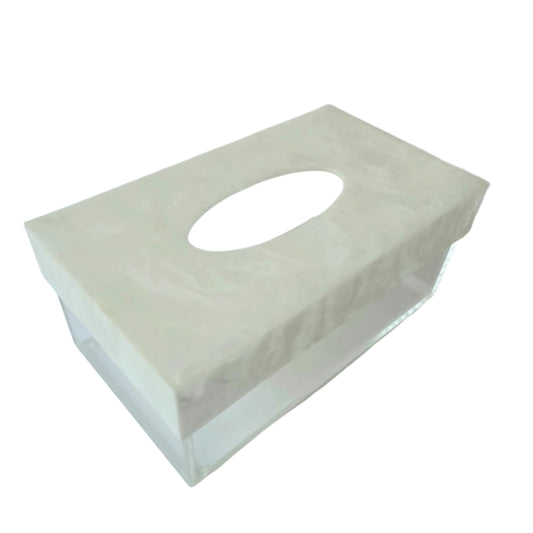 Marble-Top Transparent Plexiglass Tissue Box