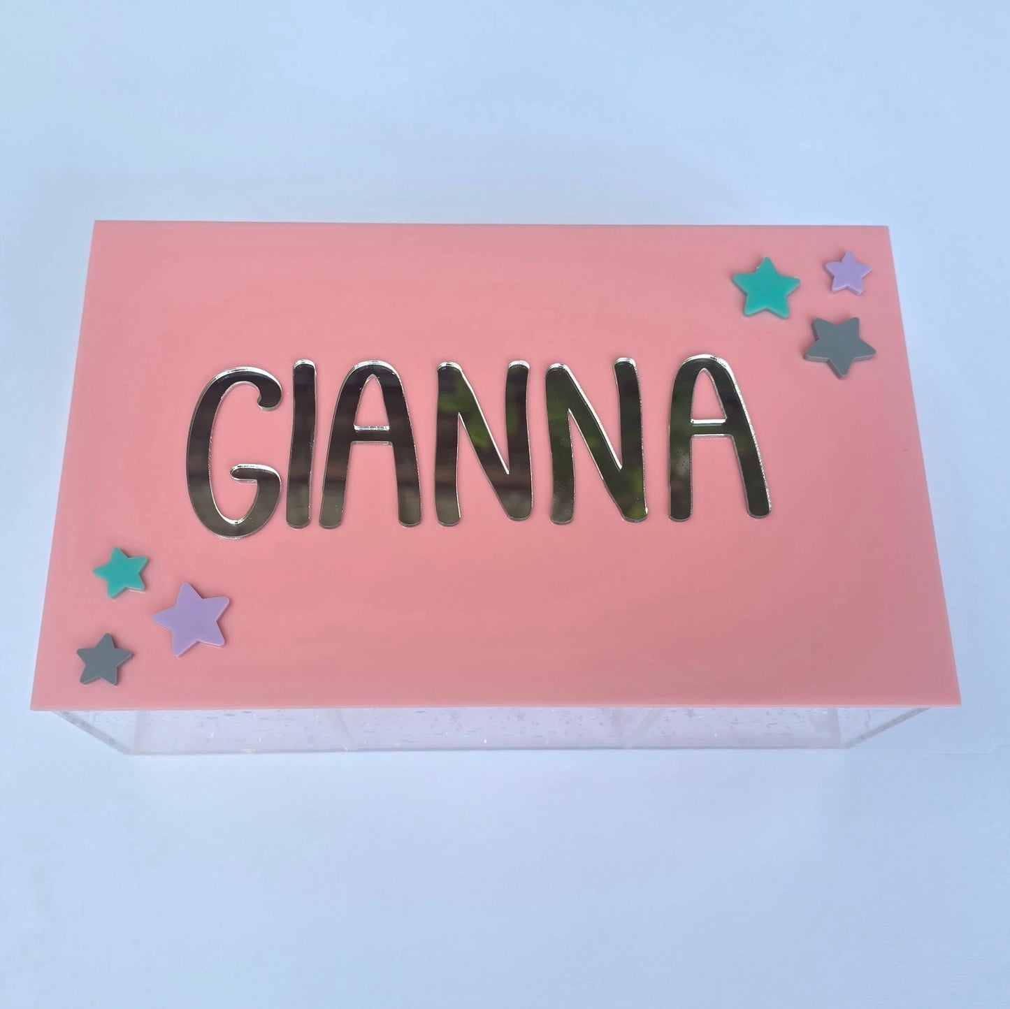 Glittery Personalized Plexiglass Accessory Box