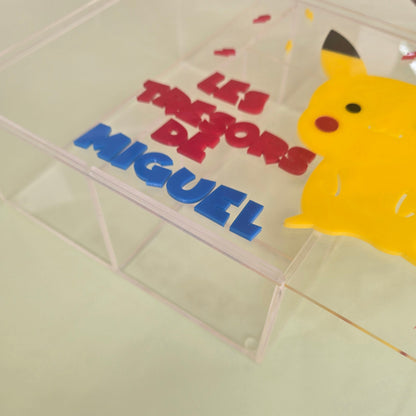 Personalized Kids' Treasure Box – Square Pikachu Theme