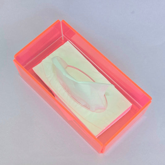 Modern Plexiglass Tissue Box – Pink Fluo