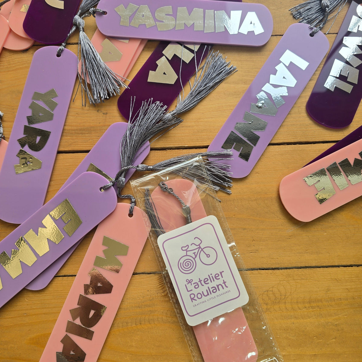 Personalized Acrylic Bookmarks – Custom Names and Colors