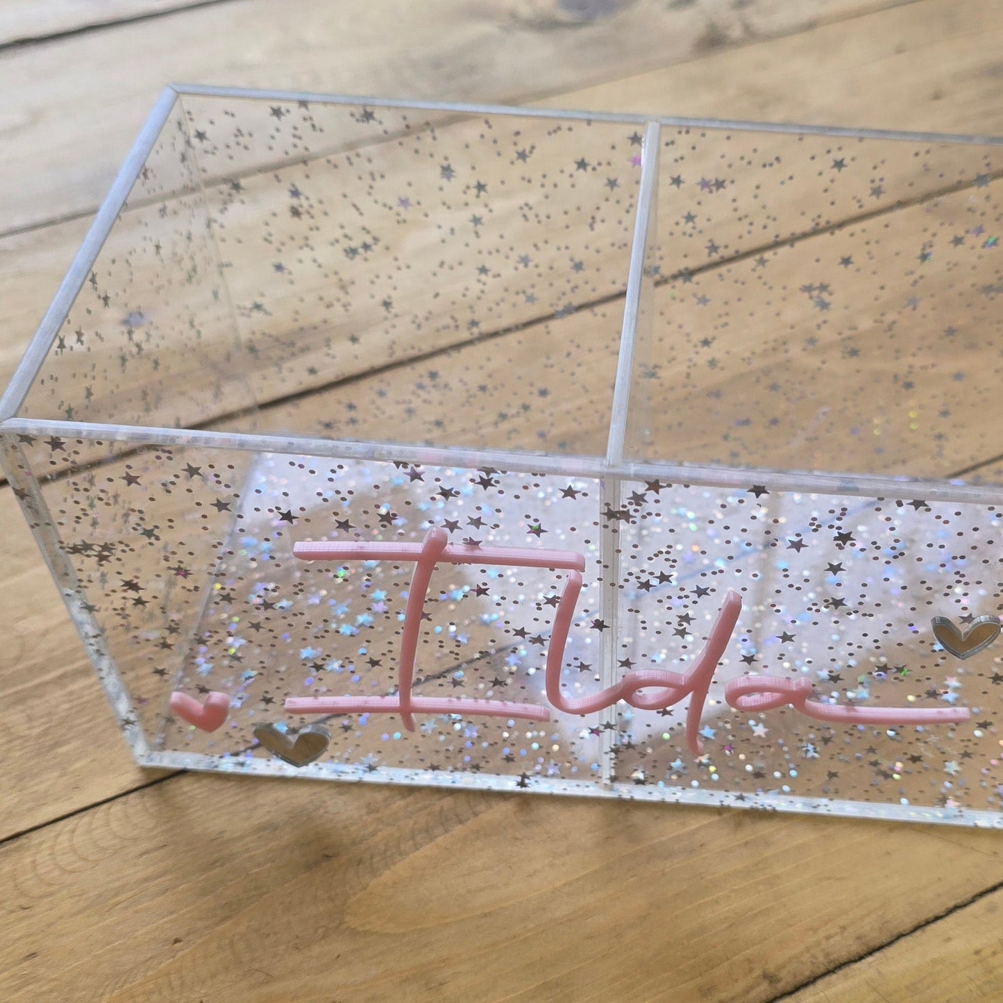 Personalized Glitter Plexiglass Pen Holder and Desk Organizer