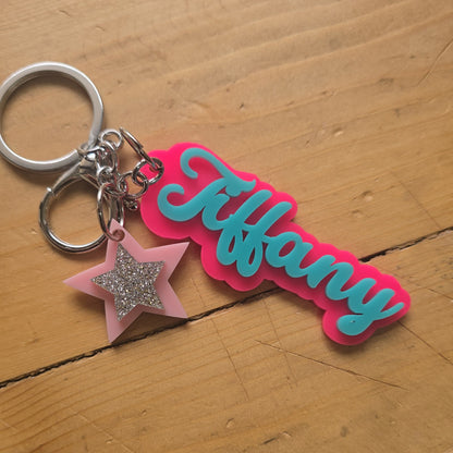 Personalized Name Keychain – Custom Acrylic Bag Charm