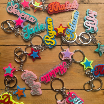 Personalized Name Keychain – Custom Acrylic Bag Charm