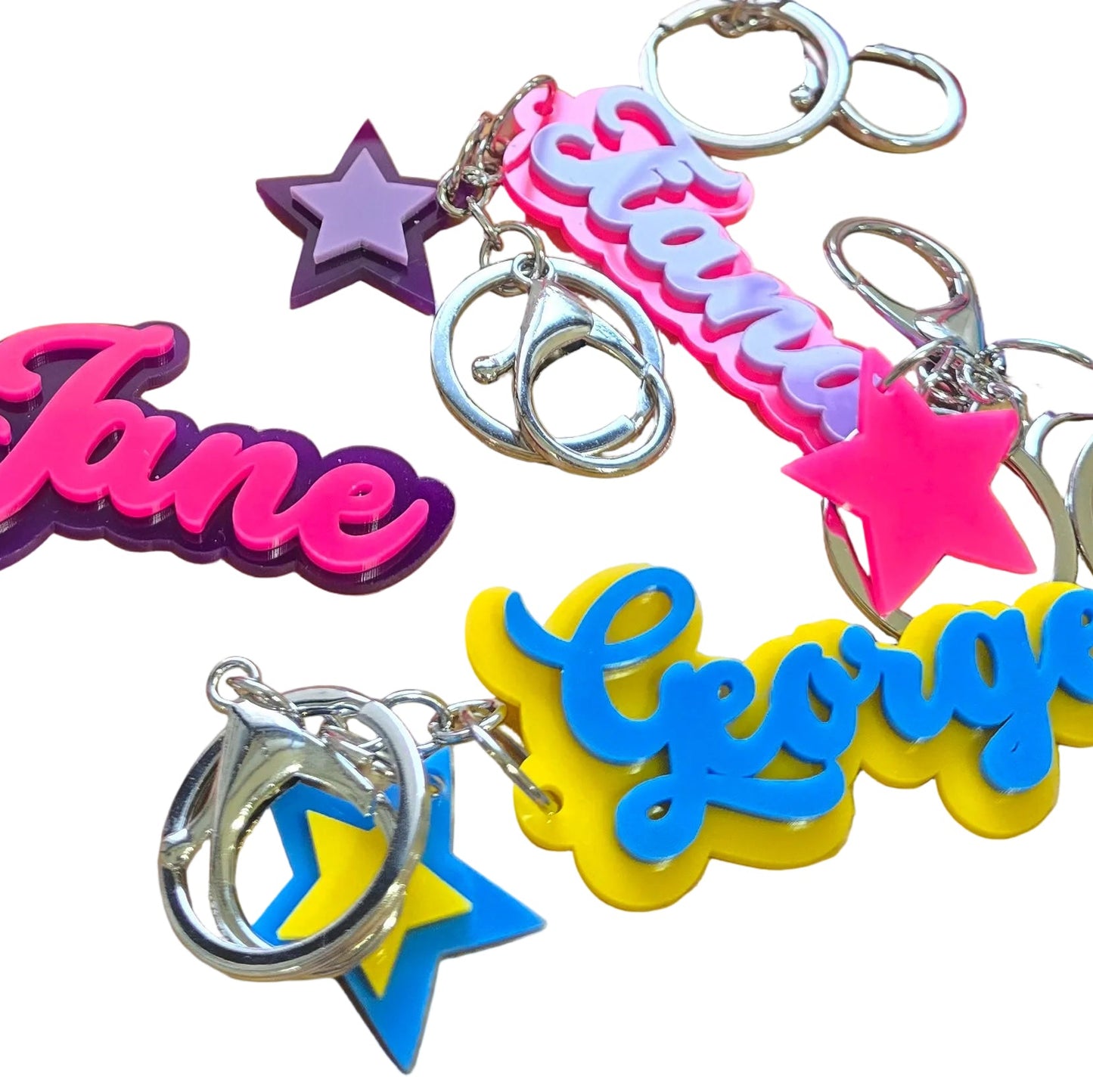 Personalized Name Keychain – Custom Acrylic Bag Charm