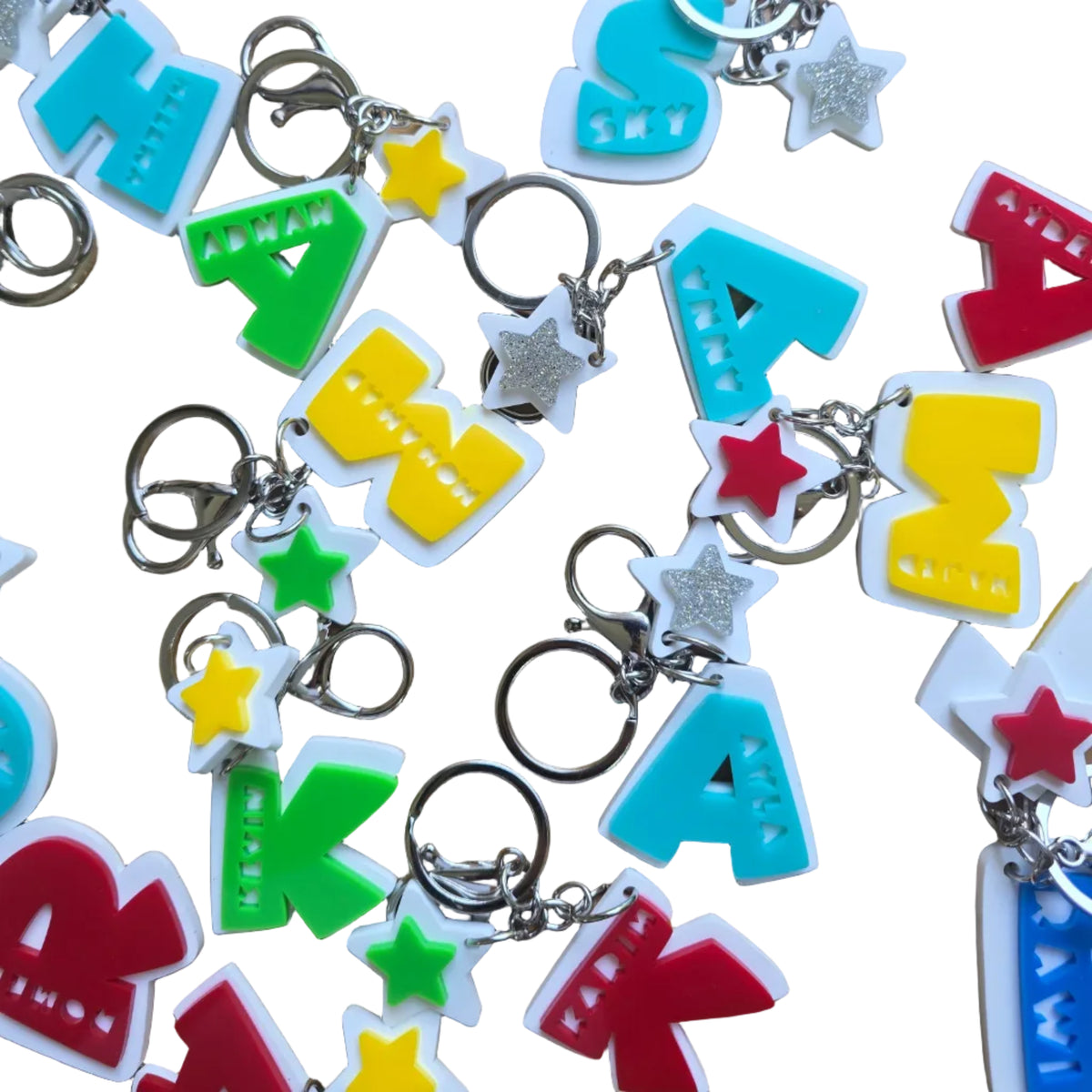 Personalized Initial Keychain with Custom Motif