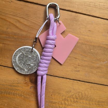 Personalized Initial Rope Keychain – Custom Acrylic Bag Charm
