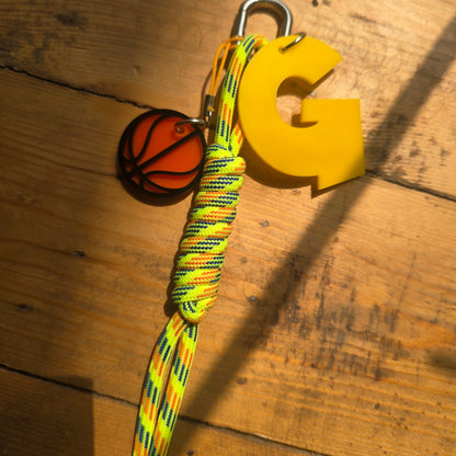 Personalized Initial Rope Keychain – Custom Acrylic Bag Charm