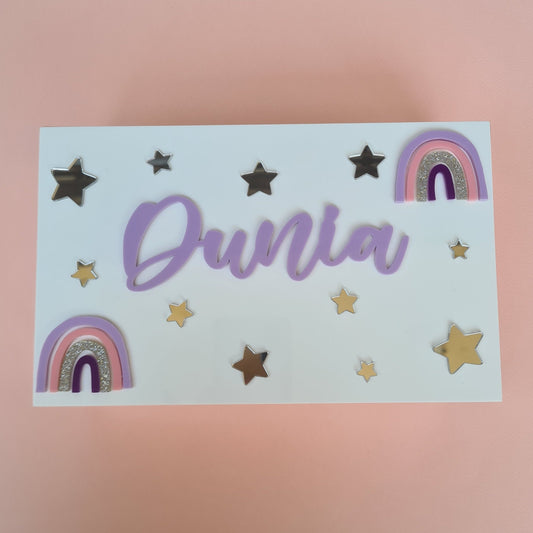 Rainbow & Stars Personalized Keepsake Box