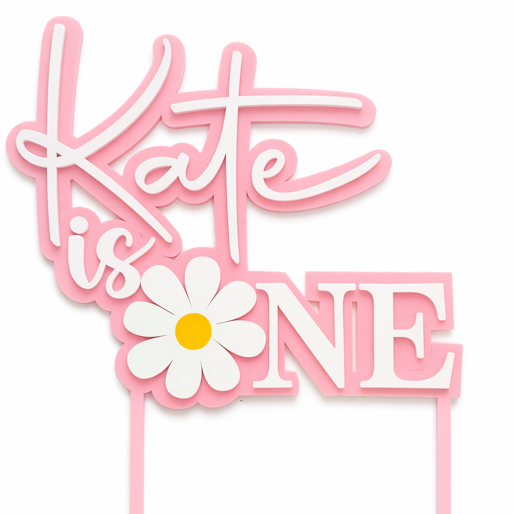 Custom Acrylic Cake Topper – Kate is ONE