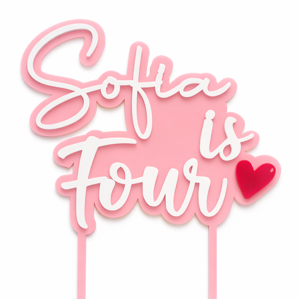 Custom Acrylic Cake Topper – Sofia is Four