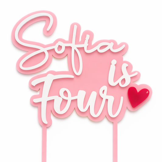 Custom Acrylic Cake Topper – Sofia is Four