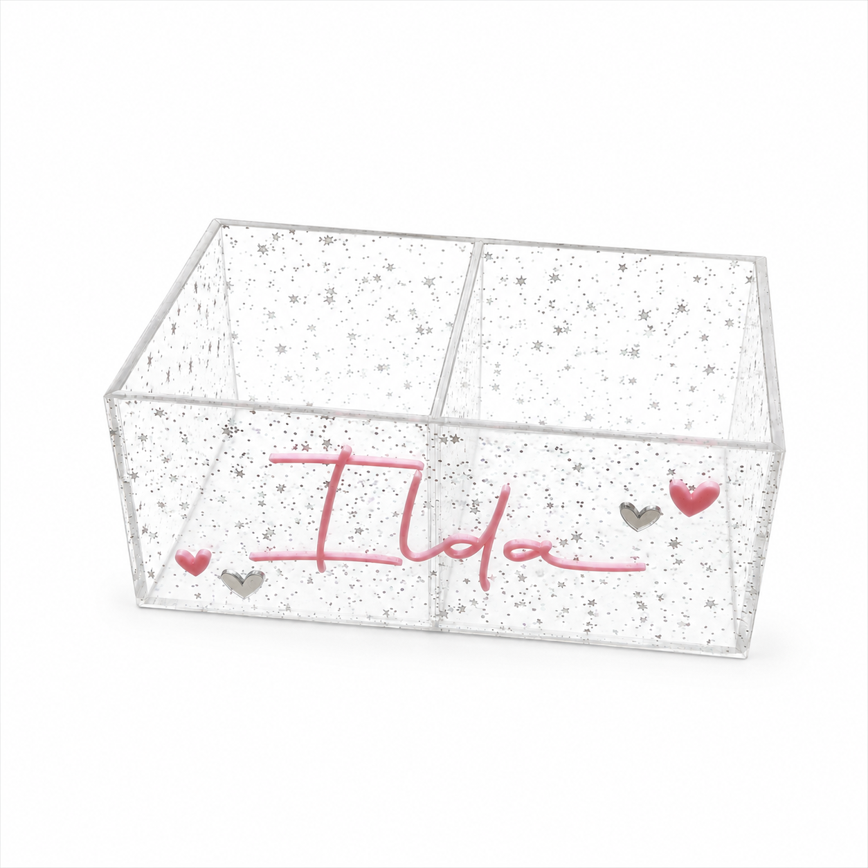 Personalized Glitter Plexiglass Pen Holder and Desk Organizer