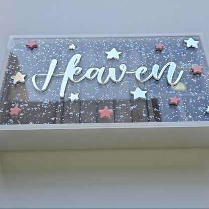 Personalized Pink Stars Plexiglass Jewelry Box
