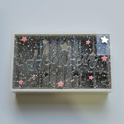 Personalized Pink Stars Plexiglass Jewelry Box