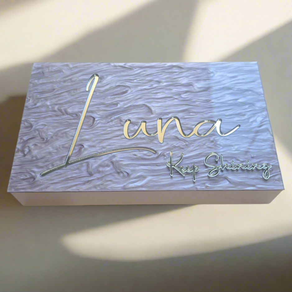 Personalized Purple Marble Jewelry Box