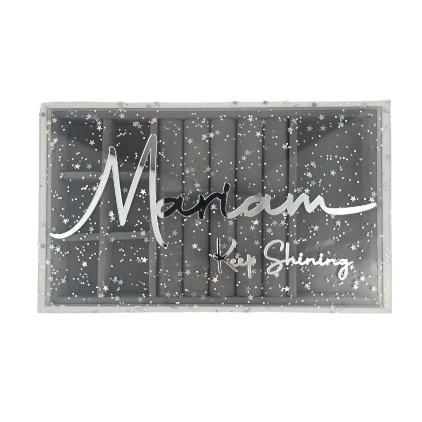 Personalized Starry Jewelry Box – Custom Name | Velvet Organizer for Rings & Accessories