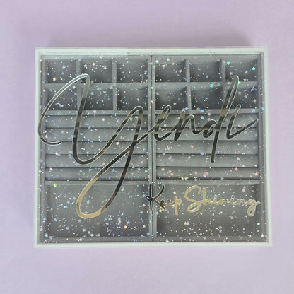 Double Jewelry Box – Plexi Glitter Finish with Velvet Interior